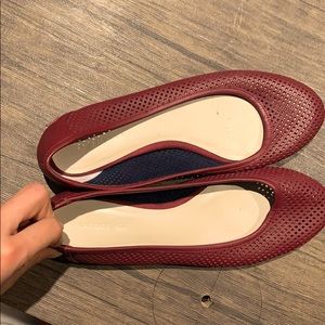 New dark red leather flats!!